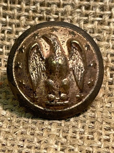 Dug Civil War Confederate Overcoat Droop Winged Staff Officer Button Gold