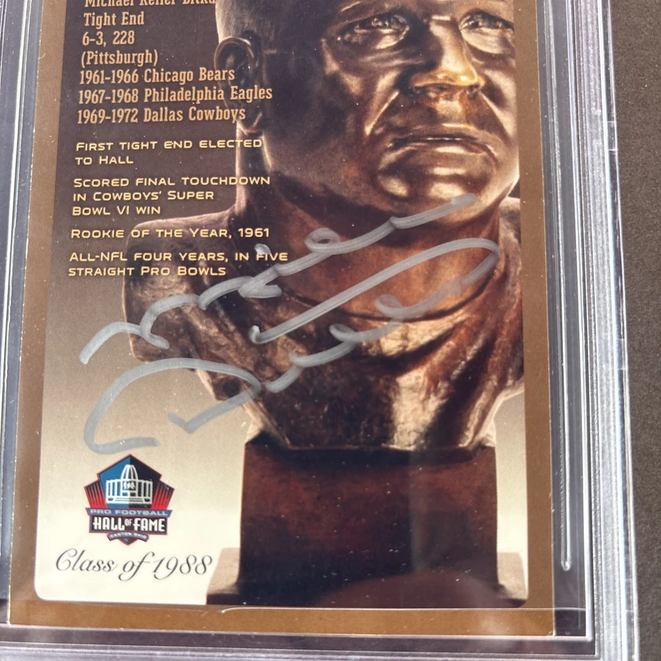 Placa postal autografiada del Salón de la Fama de Mike Ditka - Clase de 1988 - Beckett Foto 3 de 4