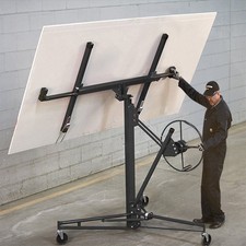 16FT Drywall Lift Hoist Plaster Board Panel Hoist Caster Foldable Lifter Crane