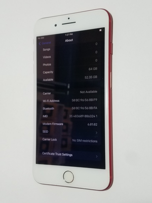 Red Factory Unlocked 64GB Apple iPhone 8 Plus Smartphone GSM Cell