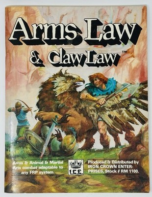 Arms Law & Claw Law ICE Role Playing Game Supplement RPG  Rolemaster #1100