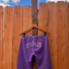 2000s Y2K PINK Victoria  s Secret logo low rise flare capri sweatpants