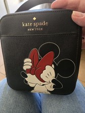 Kate Spade New York Minnie Mouse Disney Black Zip-Around Wallet Credit Card