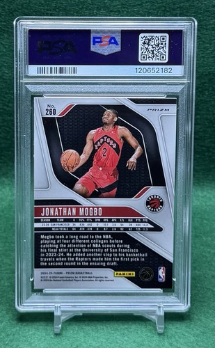 Panini Prizm Jonathan Mogbo Green Prizm Rookie #260 PSA 2024-25 COMO NUEVO 9 - Imagen 2 de 5