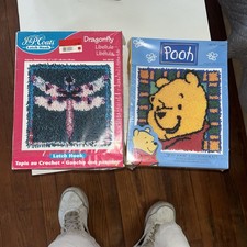 Disney Pooh Latch Hook Kit WP0001 12" x 12,new And Dragonfly
