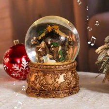 Christmas Snow Globe Musical - Nativity Snowglobe Vintage Water Snow Globes L...