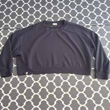 Simply southern cropped oversize Crewneck sweatshirt Blue Gray Size Large