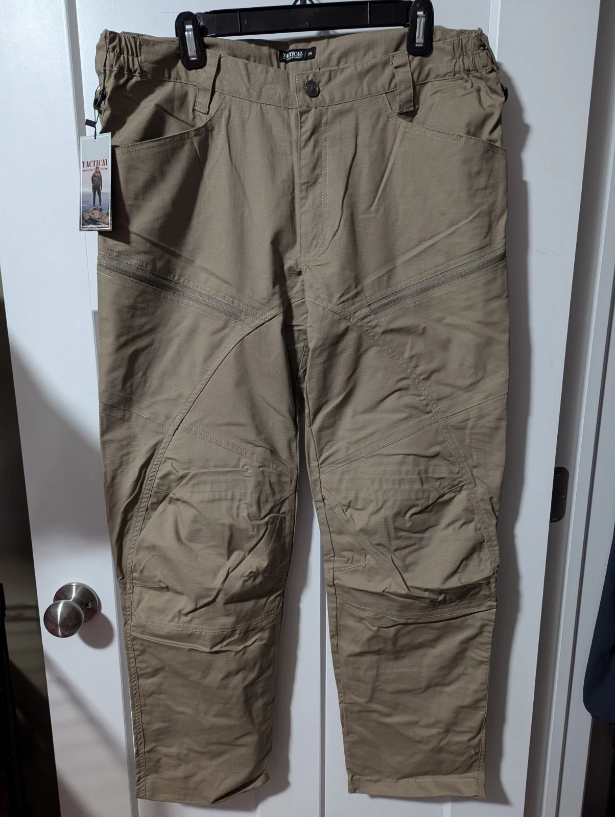 Tactical pants, Khaki size 36x30 ripstop material Cotton-Poly blend. new w/ tags