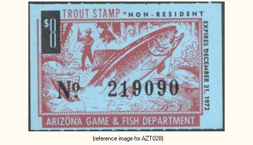 D2K Arizona Trout Stamp 1972 $8.00 - Picture 1 of 1