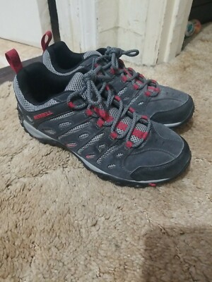 Men`s Merrell Crosslander Vent Hiking Camping Shoes Red Gray Size 8 J599563