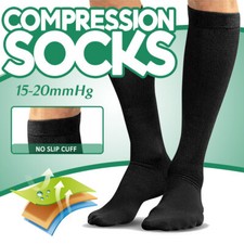 3 Pair Closed Toe Knee High Compression Socks 20-30mmHg for Women and Men Socks
