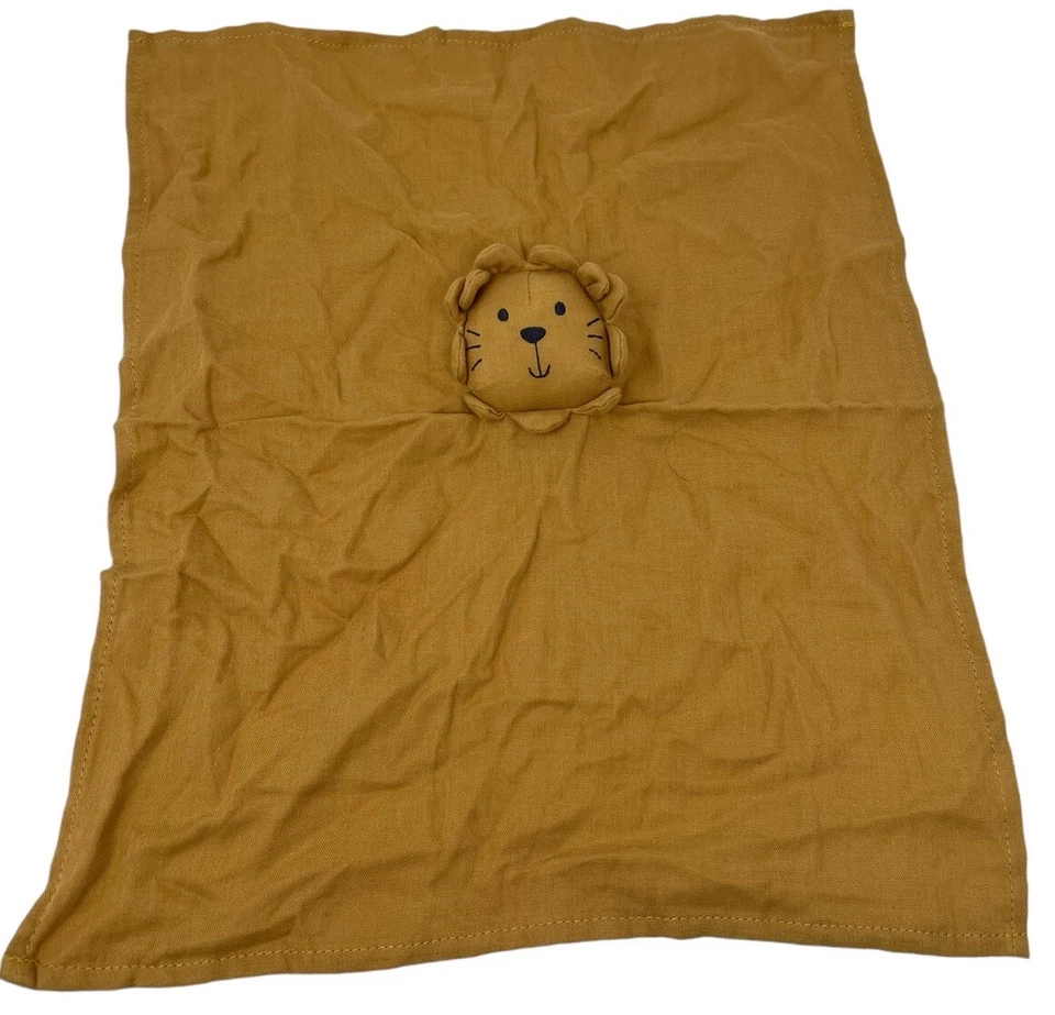 Carter's Lion Safari Security Blanket Lovey Mustard Yellow Organic Cotton 17x14 - Image 3 of 4