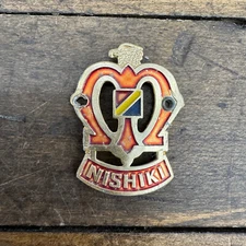 Vintage Nishiki Headbadge Bicycle Head Badge Bike Crown Japan 1970s Small