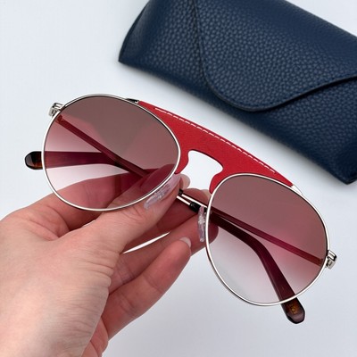 Loewe Women Sunglasses LW40005U 33G Red Leather Brown Gradient Pilot BRAND NEW Loewe Women Sunglasses LW40005U 33G Red Leather Brown  main image 3