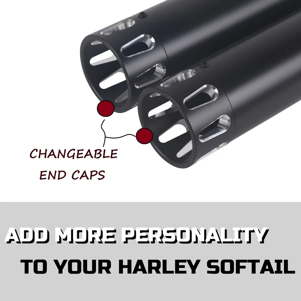 Silenciadores antideslizantes SHARKROAD 3,5" para Harley Softail 2018-Up Sound Performance Foto 4 de 4