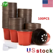 NEW Plastic Plant Flower Pots Nursery Seedlings Pot Plant Seeds Starting 100Pcs