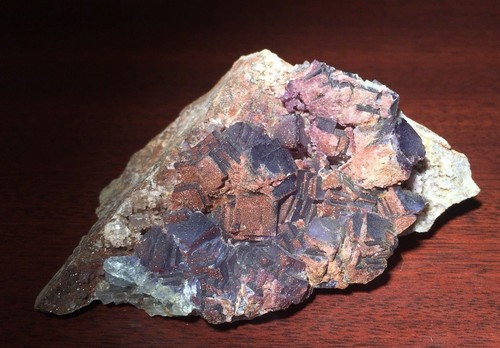 Blue FLUORITE w druzy Quartz - Galena King Mine, Tijeras, New Mexico - Picture 7 of 10