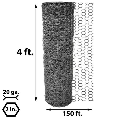 Poultry Netting 2 in x 4 x 150 ft. Wire Metal Chicken Mesh Garden Plant Fence - Picture 6 of 7