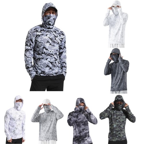 Upf50+ T-Shirt À Capuche À Manches Longues Pour Homme Protection Solaire De