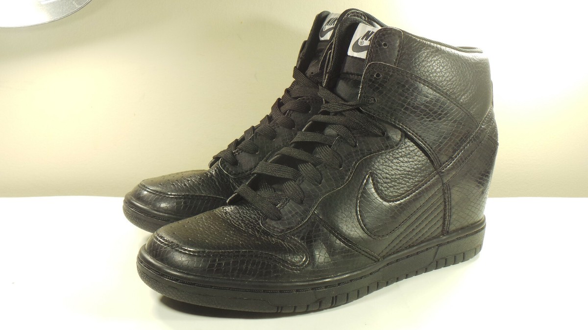NIKE 2013 DUNK SKY HI HIDDEN WEDGE SNAKE BLACK 7.5 VINTAGE FORCE