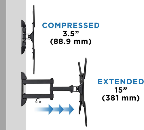Full Motion TV Wall Mount Monitor Wall Bracket with Swivel and Articulating Tilt - Picture 9 of 12