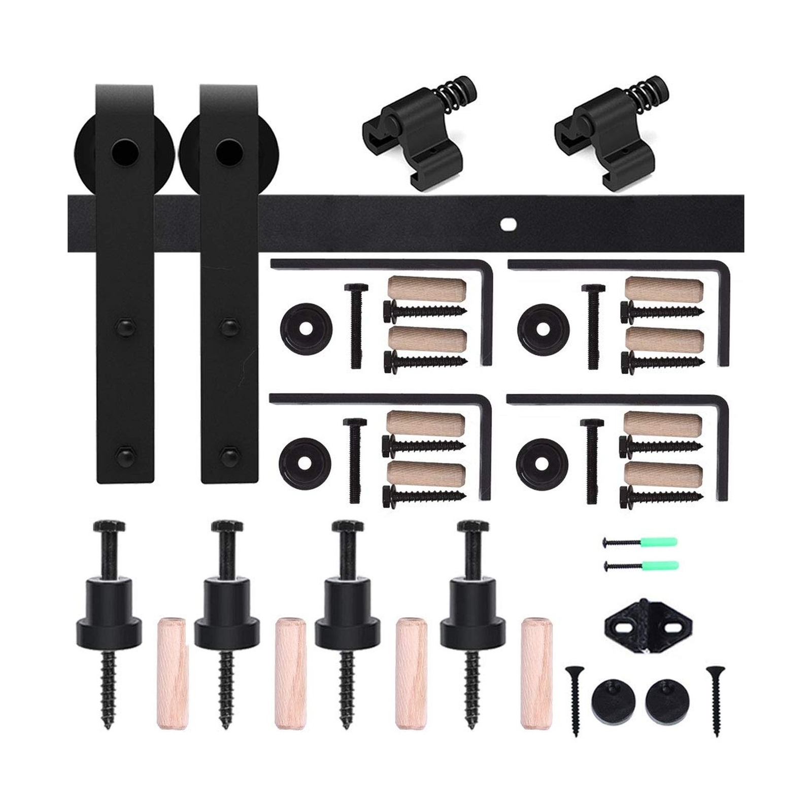 9FT Ceiling Mount Bracket Sliding Barn Door Hardware Kit Black,Strong Bearing...