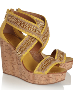 yellow cork sandals