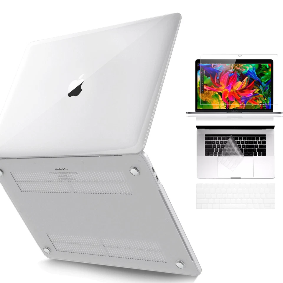Funda rígida suave al tacto teclado cubierta película de pantalla para Macbook Pro/Air 13 14 16 pulgadas Foto 2 de 4