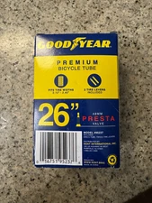 Goodyear 26" x 2.10"-2.4" Presta Valve Bike Tube, Tire Levers Included
