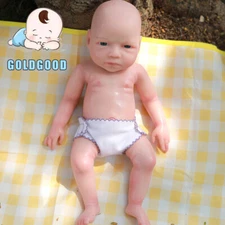 Realistic 18" Reborn Girl Doll - Open Eyes Platinum Silicone Flexible Skin Baby
