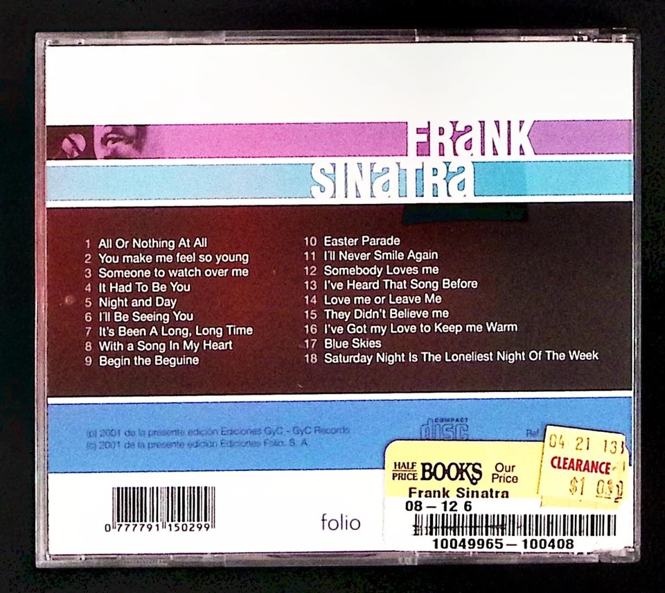 FRANK SINATRA VOCAL JAZZ FOLIO RECORDS CD 6647 Foto 2 de 4