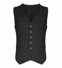 Brocade Mens Vest Waistcoat Gothic Punk Medieval Western-Reenactment Drama Cloth