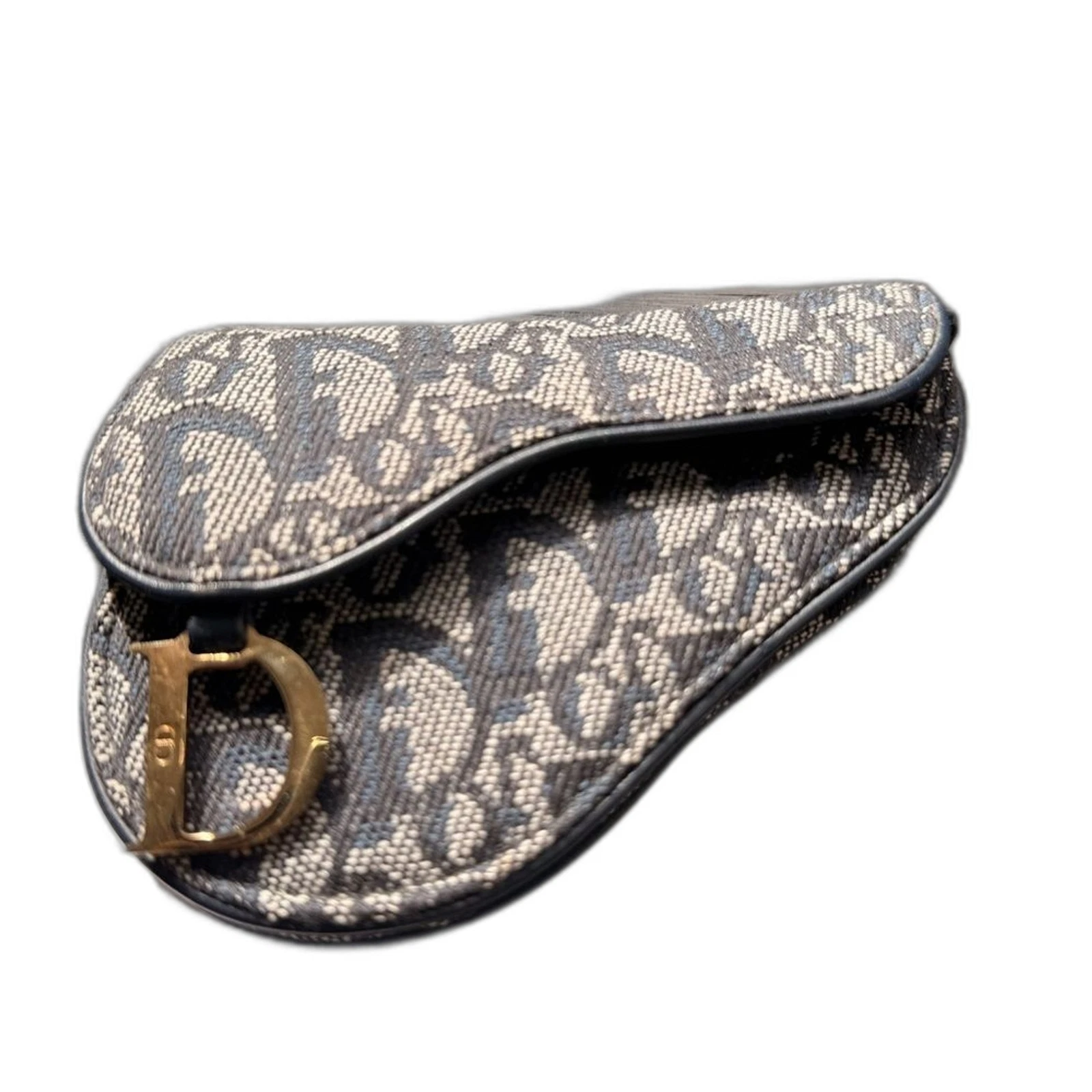 Portefeuille selle Dior noir et blanc