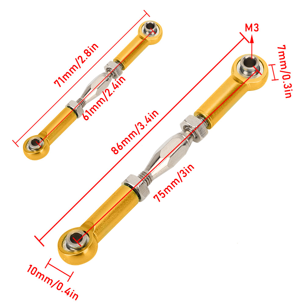 Turnbuckle Rod Linkage Aluminum Alloy RC Car Push Rod For RC Car Models