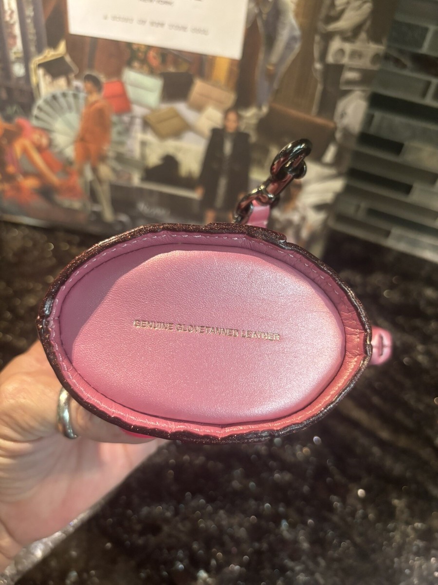 COACH METALLIC Glovetanned LEATHER GLITTER UNICORN COIN CASE 22939