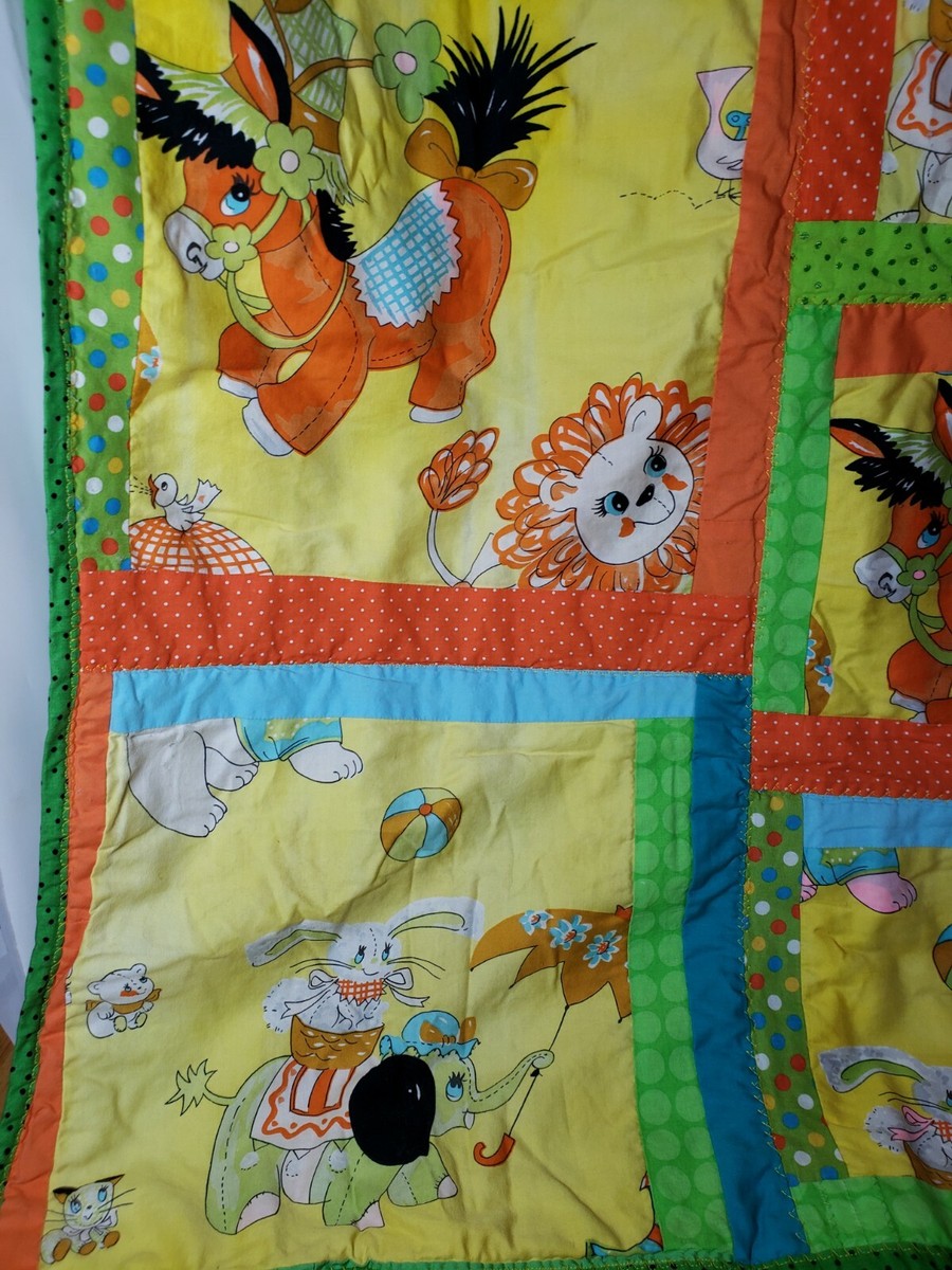 【1950s-1960s USA vintage】ベビーキルト ラグ アニマル 1950s-1960s USA vintage】ベビーキルト ラグ アニマル