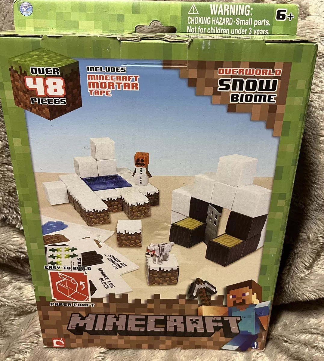 Minecraft Overworld Playset with 1 Action Figure & 10 Papercraft