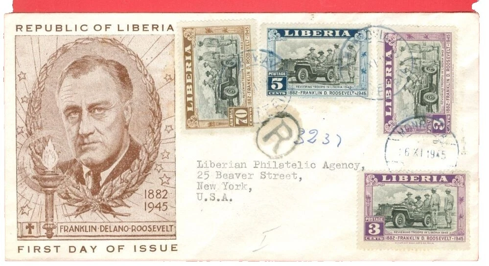 Sobre de Primer Día sellos de Liberia