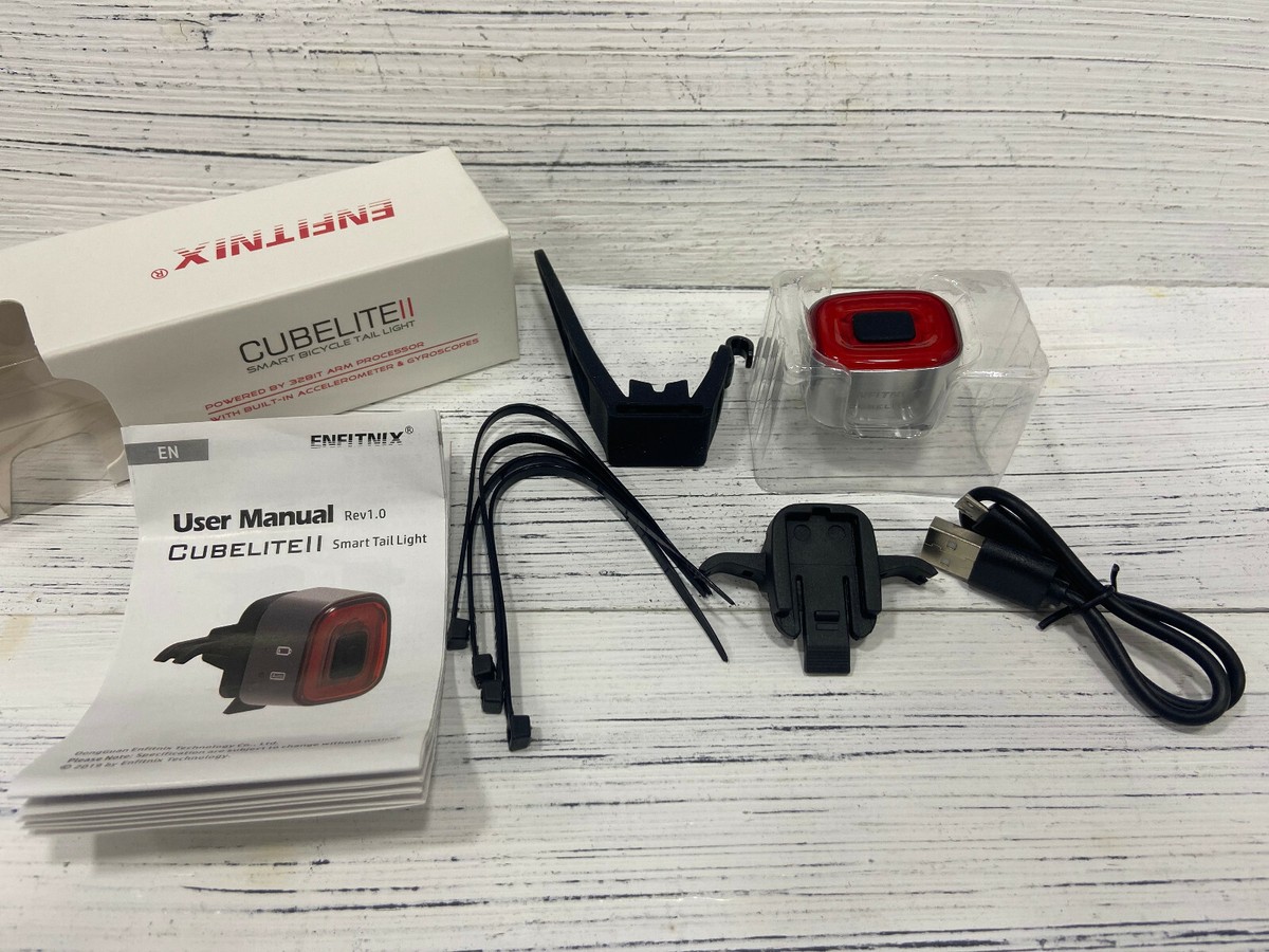 Enfitnix Cubelite II Bike LED USB Smart Brake Vibration Sensor