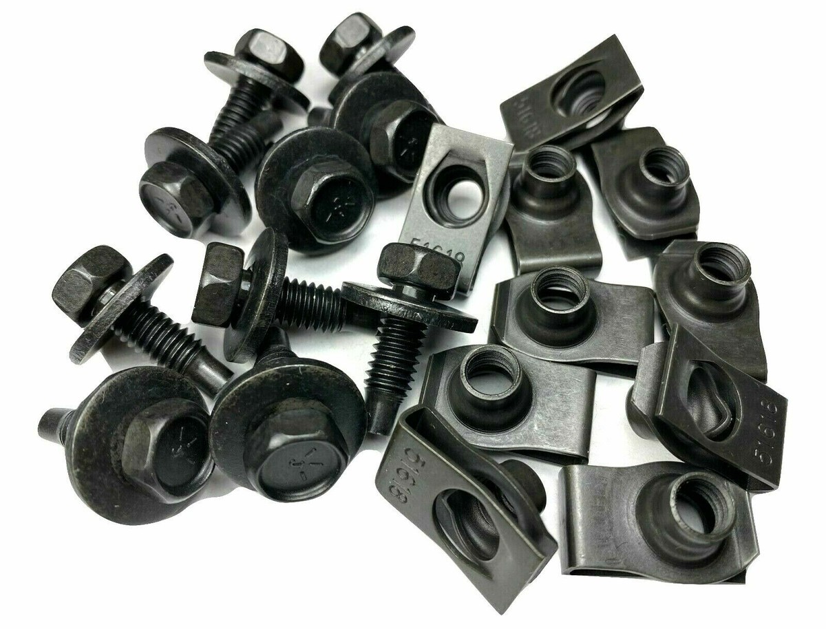 Ford 9 In U Bolts Black Fender Bolts & U-Nuts For Ford, Lincoln, Mercury - 5/16-18 X 15/16 Inch (Set) Ford 8n Fenders - Foto 3