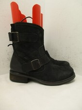 Steve Madden DALLIAA Black Oiled Leather Side...