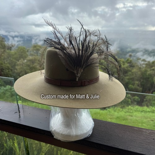 Anzac Kangaroo Feather ( Emu Feathers ) Hat Pin Custom Made BESPOKE - Picture 2 of 7