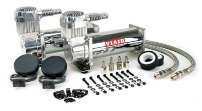 Viair 44432 Dual Air Suspension Compressor Kit 200 PSI Max, 444C, Chrome