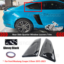For Ford Mustang 15-23 V3 Style Side Quarter Window Louvers Rear Sun Cover Black For Ford Mustang 15-23 V3 Style Side Quarter Window Louvers Rear Sun Cover Black