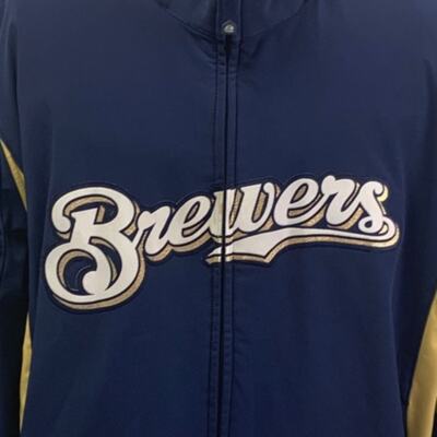 Majestic Mens 2XL Milwaukee Baseball Brewers Full Zip Therma