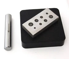 Shot Plate Graduated Pinwheel Impression die Punch & Rubber Bench Block 