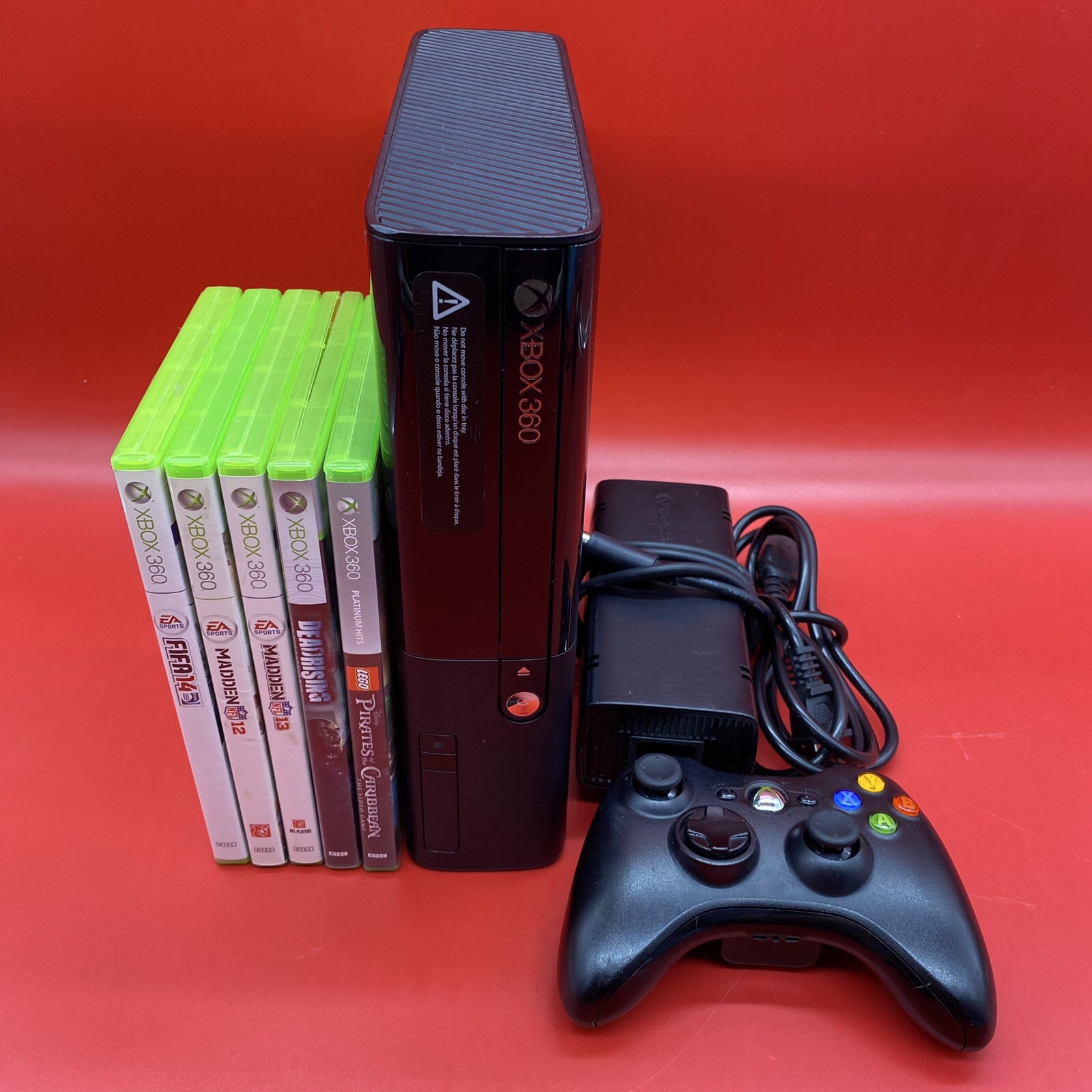 Xbox 360 Slim Console E 4GB Bundle with Controller , Cables , & 5 Games eBay