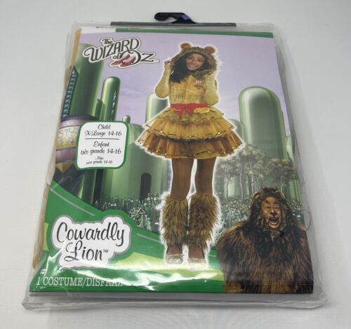 The Wizard of Oz Cowardly Lion Halloween Costume Child X-Large 14-16 NEW