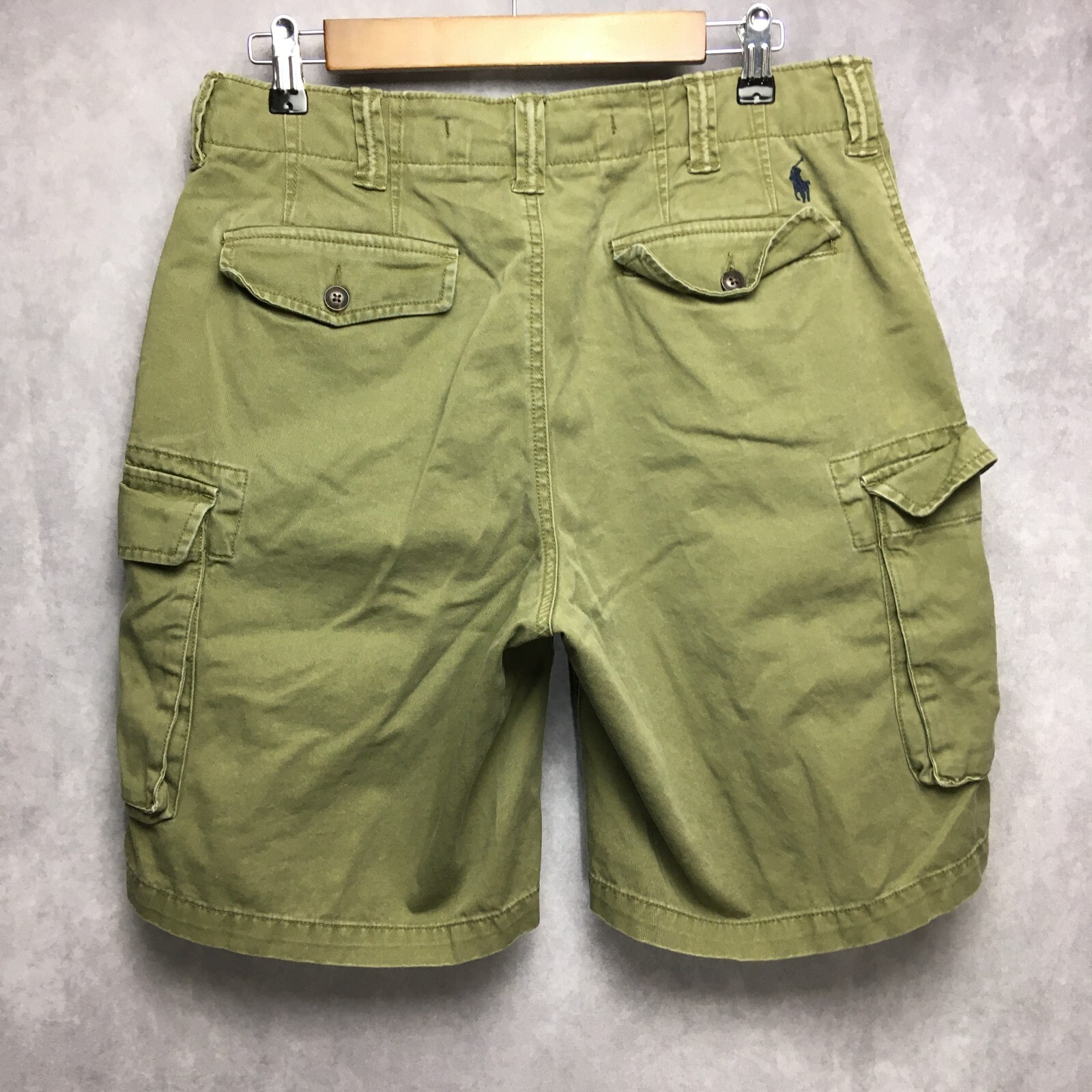 Polo Mens Cargo Shorts 30 Green Relaxed Fit 100 Cott… Gem