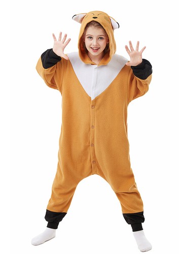 Fox One-piece Pajamas for Boys and Girls Halloween Christmas Cosplay Jumpsuit - Picture 32 of 45